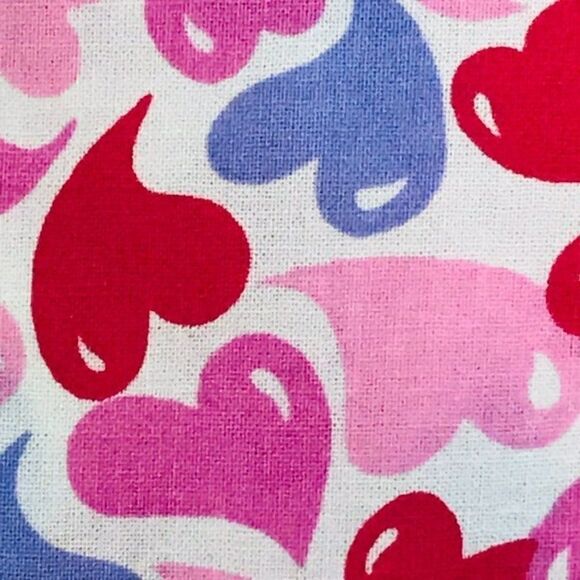Hearts Print 100% Cotton Fabric 46” x 1 yard - Picture 4 of 7